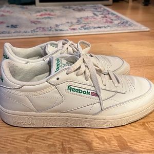 Women’s Reebok Club C 85 Sneakers in Chalk/Glen Green/Paper White/Excellent Red